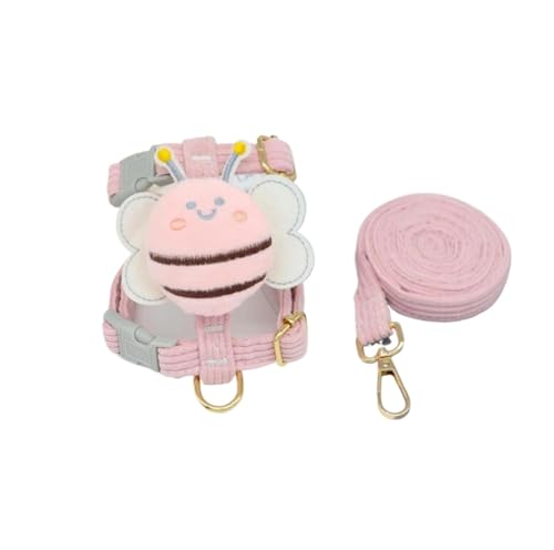 Hundegeschirr und Leine, Set für kleine Hunde, mit Metall-D-Ring, verstellbar, bequem, Weste, Geschirr, reflektierender Gurt, 1,2 m Leine für Gehen, Training, Shih Tzu, Chihuahua(A,L) von CUANGSJG
