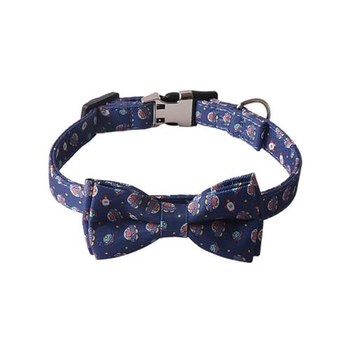 Hundehalsband mit Gravur, Blumendesign, verstellbar, personalisierbar, mit Namensschild, weiches Nylonhalsband (Blau, L) von CUANGSJG