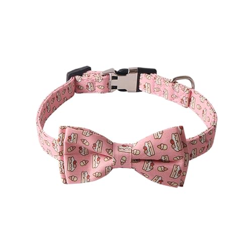 Hundehalsband mit Gravur, Blumendesign, verstellbar, personalisierbar, mit Namensschild, weiches Nylonhalsband (Rosa 1, S) von CUANGSJG