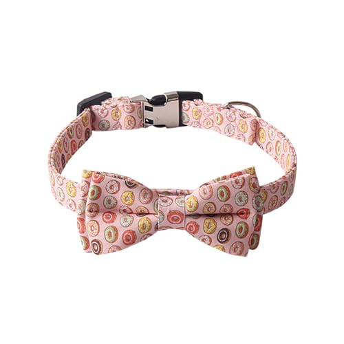 Hundehalsband mit Gravur, Blumendesign, verstellbar, personalisierbar, mit Namensschild, weiches Nylonhalsband (Rosa 2, S) von CUANGSJG