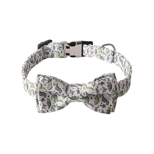 Hundehalsband mit Gravur, Blumendesign, verstellbar, personalisierbar, mit Namensschild, weiches Nylonhalsband (Weiß, S) von CUANGSJG