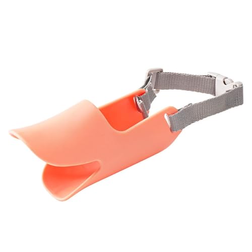 Maulkorb aus weichem Silikon, Entenmundform, verstellbarer Gurt zum Beißen, Bellen und Wundschutz (Rosa, S) von CUANGSJG