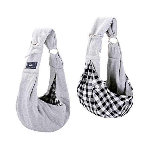 CUBY Haustier-Tragetasche, verstellbare Tragetasche, für Hunde und Katzen, Outdoor-Schultertragetasche (grau) von CUBY