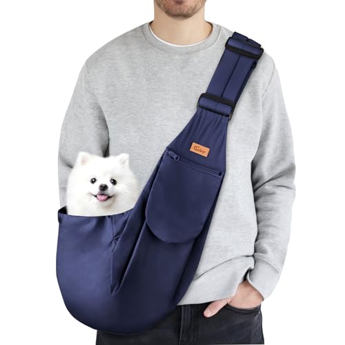 CUBY Verstellbare Tragetasche für Welpen, wendbar, für kleine und mittelgroße Hunde, freihändige Tragetasche, Katzentasche mit Schnalle, Schultergurt, Aufbewahrungstasche und Sicherheitsgurt für von CUBY