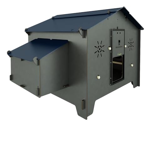 Großer Hühnerstall für 20 Legehennen Polly Chalet 4XL Grau mit 4 Sitzstangen und 4 Nestplätzen für den Außenbereich, sichere Tür gegen Raubtiere (manuell), milbendicht, rot (Made in Italy) von CUCCIOLOTTA