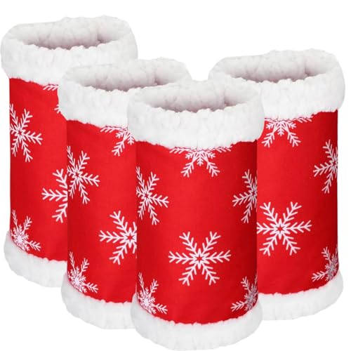 CUCUFA 4pcs Horse Bein wickelt Weihnachtsmotiven Red Design Horse Bein wickelte Dicke Plüschfutter für Pferde und stehend für Pferde CUCUFA 4pcs Horse Bein wickelt Weihnachtsmotiven Red Design Horse Bein wickelte Dicke Plüschfutter für Pferde und stehend für Pferde von CUCUFA