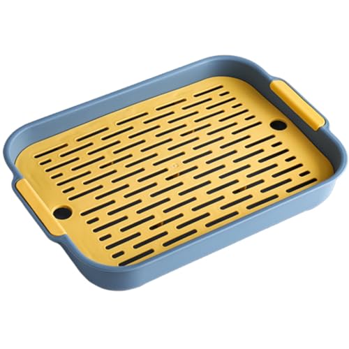 Kaninchendrüsenbox Dual -Layer -Pp -Hasen -Katzentoilette Rechteckige Kaninchenstreu mit Griff tief glatt 10.6x7.3x1.6in Kleiner Tierkasten Rabbit Müllbox von CUCUFA