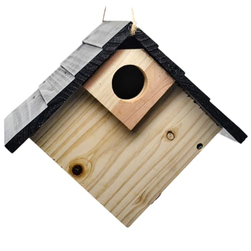 Vogelhaus, 7, 5 Zoll hölzerne Vogelhäuser mit Loch, hängendes Vogelhaus für Garten, Hof, Outdoor, hölzerne Vogelhäuser von CUCUFA