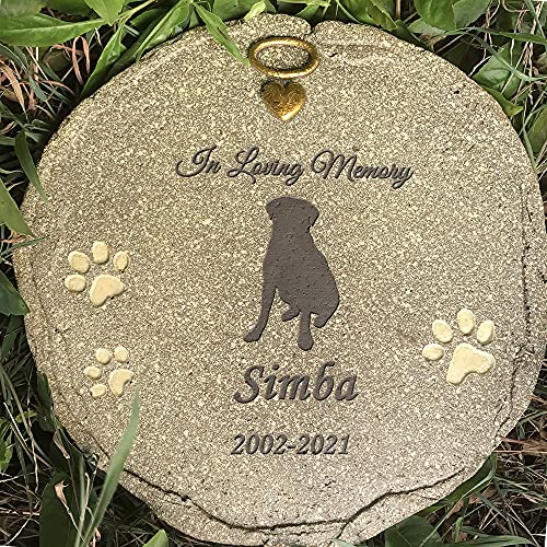 CUDMORERBE Gravierter Haustier-Gedenkstein, personalisierter Haustier-Grabstein, Gartenstein, für drinnen und draußen, Hund oder Katze für Garten, Hinterhof, Grabstein CUDMORERBE Gravierter Haustier-Gedenkstein, personalisierter Haustier-Grabstein, Gartenstein, für drinnen und draußen, Hund oder Katze für Garten, Hinterhof, Grabstein von CUDMORERBE