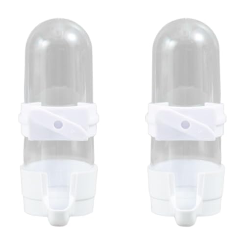 CUEMOON 2 Stück, automatischer Vogel-Wasserspender für Käfig, Vogel-Wasserflasche, Trinker, Futtersamenspender, Käfigzubehör für Papageien, Wellensittiche, Sittiche von CUEMOON