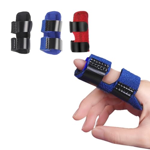 CUEMOON 3 Stück Fingerriemen Fingerbandagen Fingerbandagen Fingerschutz Gelenkschutz Verstellbarer Fingergurt Schwarz Blau Rot von CUEMOON