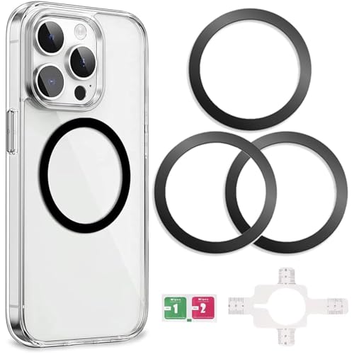 CUEMOON 3 Stück Metallringaufkleber für Handyhüllen, kompatibel mit MagSafe kabellosen Ladegeräten für iPhone/Samsung/Android CUEMOON 3 Stück Metallringaufkleber für Handyhüllen, kompatibel mit MagSafe kabellosen Ladegeräten für iPhone/Samsung/Android von CUEMOON