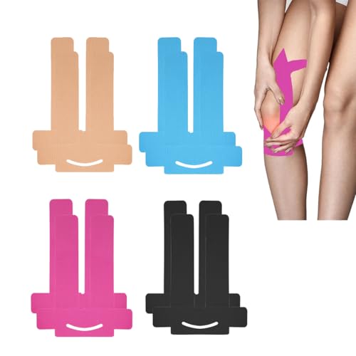 CUEMOON 8 Stück Precut Kinesiotapes Knie, Wasserfestes Knieschutz Kinesiotape, Kinesiotapes Vorgeschnitten für den Knieschutz beim Sport von CUEMOON