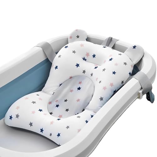 CUEMOON Baby-Badenetz, Schwamm-Baby-Badematte, Neugeborenes Baby-Badesitz, Babybadenetzt Babywannenmatte, Baby Badezubehör CUEMOON Baby-Badenetz, Schwamm-Baby-Badematte, Neugeborenes Baby-Badesitz, Babybadenetzt Babywannenmatte, Baby Badezubehör von CUEMOON