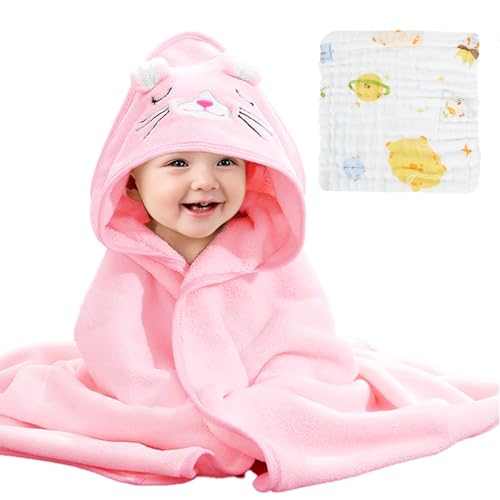 CUEMOON Badetücher für Babys mit 1 Handtuch für Kinder, Bademantel super saugfähig von CUEMOON
