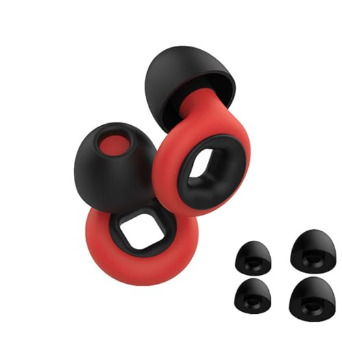 CUEMOON Geräuschunterdrückende Ohrstöpsel, geräuscharme Ohrstöpsel, wiederverwendbar, flexibles Silikon, schwarz, rot und kupferfarben, 32 dB, 2,5 x 1,5 cm CUEMOON Geräuschunterdrückende Ohrstöpsel, geräuscharme Ohrstöpsel, wiederverwendbar, flexibles Silikon, schwarz, rot und kupferfarben, 32 dB, 2,5 x 1,5 cm von CUEMOON