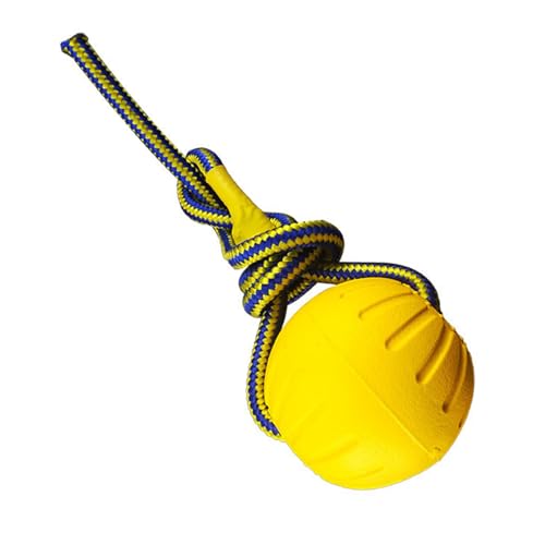 CUEMOON Hundeball mit Seil, Naturkautschukball für Hunde, mit elastischem Seil, Hundespielzeug von CUEMOON