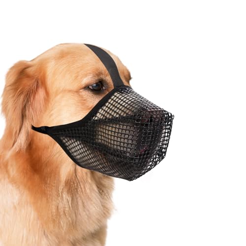 CUEMOON Maulkorb für Hunde, Atmungsaktiver Mesh Maulkorb Maulkorb Anti-Biss Anti-Kauen für Kleine, Mittlere und Große Hunde (S) von CUEMOON