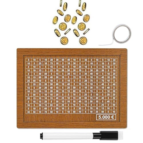 CUEMOON Spardose mit Zähler, Spardose aus Holz 4 in 1, Spardose mit Zielen von 5000 Euro Spardose, Spardose mit Nummer, wiederverwendbare Spardose, für Kinder und Erwachsene CUEMOON Spardose mit Zähler, Spardose aus Holz 4 in 1, Spardose mit Zielen von 5000 Euro Spardose, Spardose mit Nummer, wiederverwendbare Spardose, für Kinder und Erwachsene von CUEMOON