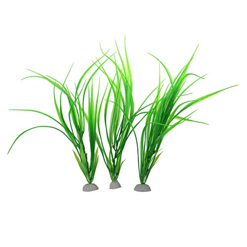 CUHAWUDBA Künstliche Wasserpflanze für Aquarien, 26,4 cm hoch, Grün, 3 Stück von CUHAWUDBA