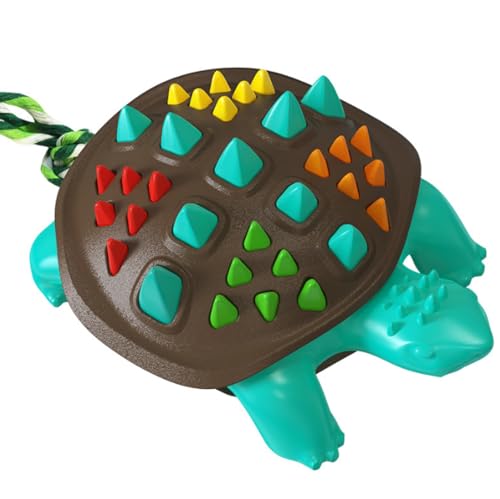 CUHYNG Haustierspielzeug Bunte Schildkröte Hund Spielzeug Haustierzubehör TPR Molaren Beißfestes Spielzeug 10cm von CUHYNG