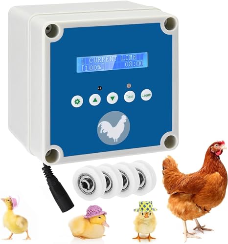 Automatische Hühnertür Hühnerklappe,Türöffner Hühnerstall mit Lichtsensor Zeitschaltuhr,Netzbetrieb oder Batterie oder Solarenergie,Hühnerstall-Tür für sichere Hühnerhaltung(Maximale Zugkraft 4 kg) Automatische Hühnertür Hühnerklappe,Türöffner Hühnerstall mit Lichtsensor Zeitschaltuhr,Netzbetrieb oder Batterie oder Solarenergie,Hühnerstall-Tür für sichere Hühnerhaltung(Maximale Zugkraft 4 kg) von CUPCHID