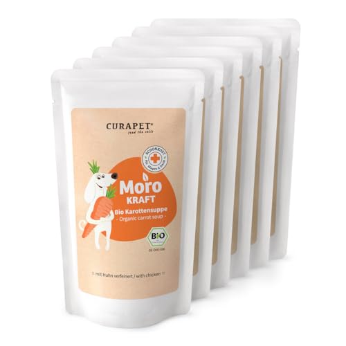 Bio Morosche Karottensuppe Hund – CURAPET – wertvolle Unterstützung bei Durchfall Hund, Magen- & Darmbeschwerden – ideal als Schonkost oder bei Futterumstellung, 130g Portionsbeutel. (6) von CURAPET