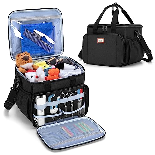 CURMIO Hundepflegetasche, Haustierpflege Tasche, Organizer Tragetasche für Hundepflegezubehör, Hundeschneider, Bürste und andere wichtige Dinge, Schwarz CURMIO Hundepflegetasche, Haustierpflege Tasche, Organizer Tragetasche für Hundepflegezubehör, Hundeschneider, Bürste und andere wichtige Dinge, Schwarz von CURMIO