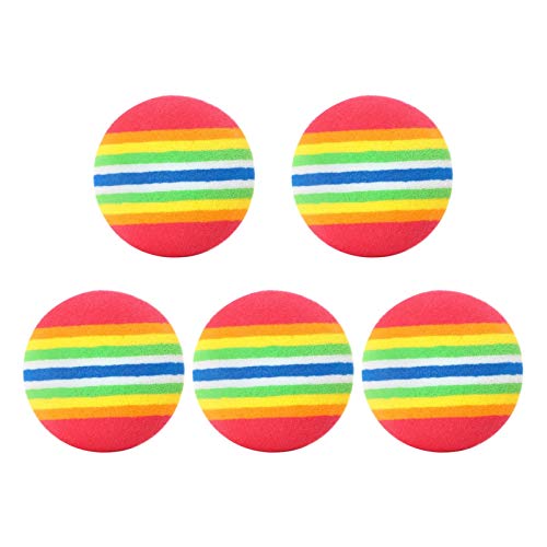 CUSROS 1/5 / 10Pcs Eva Rainbow Stripes Muster Schaum Hüpfball Katzenspielzeug Kauspielzeug Geschenk Für Ihr Haustier Mehrfarbig 5St von CUSROS