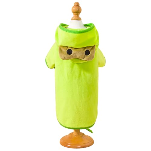 CUSROS Cartoon-Design-Haustierkleidung, modischer froschförmiger Mantel mit Knopf, Bequeme warme Hundejacke Grün S von CUSROS