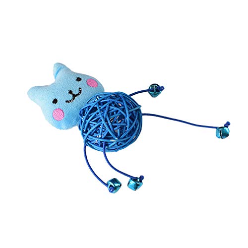 CUSROS Cartoon Rattan Ball Tier Maus Form Katten Cat Interactive Pet Toys Geschenk Blau Einheitsgröße von CUSROS