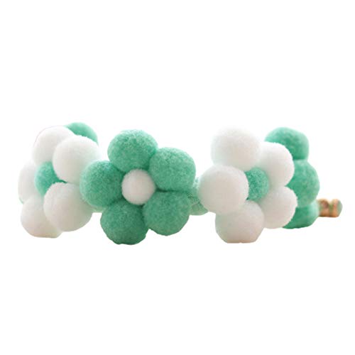 CUSROS Halsband für Haustiere, verstellbar, handgewebt, Plüsch-Ball, Blumen-Design, Größe XS, Marineblau / Weiß von CUSROS