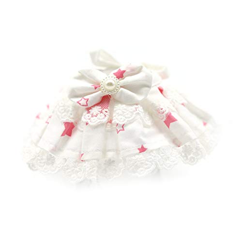 CUSROS Halsband für Hunde und Katzen, mit Spitze, Schleife, Blumendruck, Geschenk für Ihr Haustier, Rosa / Weiß von CUSROS