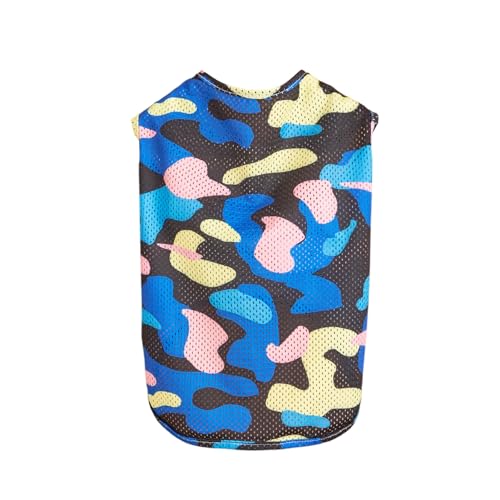 CUSROS Haustierbekleidung, Haustierkleidung, Haustierweste, Rundhalsausschnitt, ärmellos, Camouflage-Haustierhemd, weich, bequem, atmungsaktiv, Hundeweste, Heimtierbedarf Blau 2XL CUSROS Haustierbekleidung, Haustierkleidung, Haustierweste, Rundhalsausschnitt, ärmellos, Camouflage-Haustierhemd, weich, bequem, atmungsaktiv, Hundeweste, Heimtierbedarf Blau 2XL von CUSROS