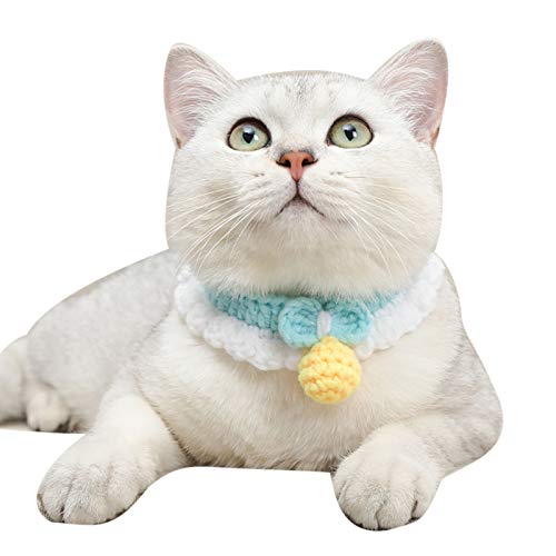 CUSROS Hund Welpe Katze Niedlich Baumwolle Seil Kragen Verstellbare Halskette Halsband Für Haustiere Dekoration Geschenk Cyan XS von CUSROS