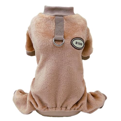 CUSROS Hunde-Overall, Haustier-Overall, modische Hunde-Winterkleidung mit Traktionsring, bequemer vierbeiniger Haustier-Body für gemütliche Haustiere, Haustier-Overall Khaki L von CUSROS