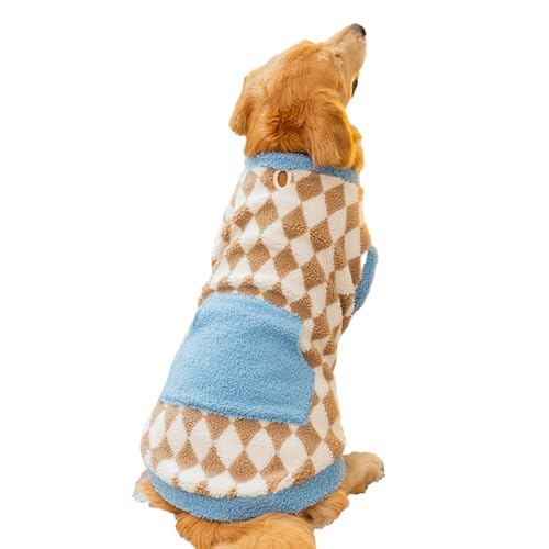 CUSROS Hundekleidung mit Schachbrettmuster, gemütlich, praktisch, mit Karierten Taschen im Zweibein-Design, weich, warm, bequem, Haustierpullover für langlebige Kleidung, kleine Spielzeuge Kaffee 5XL von CUSROS