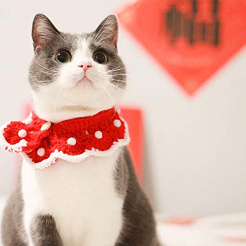 CUSROS Katze Hund Weihnachtsdekor Welpe Santa Xmas Schal Halsband Für Kleintiere Halsband Band Geschenk Für Ihr rot M. von CUSROS
