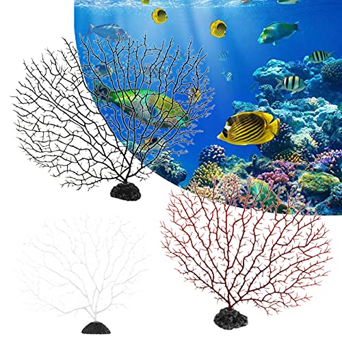 CUSROS Künstlicher Pfauenbaum, Lebensechte Dekorative Künstliche Wasserpflanzen Wiederverwendbar Praktisch Für Fische rot M. von CUSROS