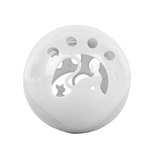 CUSROS LED Sound Flashing Lustige Rolling Bell Ball Interaktives Training Kauspielzeug Geschenk Für Ihr Haustier Weiß Einheitsgröße von CUSROS