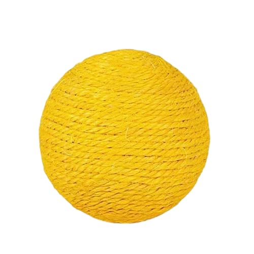 CUSROS Lustiges Katzenspielzeug, natürliches Sisal-Katzenspielzeug, interaktives Sisal-Katzenkratzball-Spielzeug, bissfestes Haustierspielzeug für Übungen zum Stressabbau Gelb CUSROS Lustiges Katzenspielzeug, natürliches Sisal-Katzenspielzeug, interaktives Sisal-Katzenkratzball-Spielzeug, bissfestes Haustierspielzeug für Übungen zum Stressabbau Gelb von CUSROS