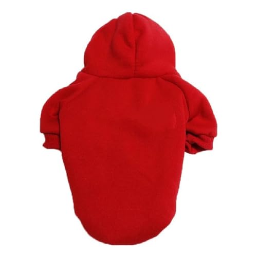 CUSROS Modischer Haustier-Kapuzenpullover, Frühling, Herbst, Winter, weich, dick, gemütlich, einfarbig, zweibeinig, mittelgroßer großer Hund, Sweatshirt, Outfit, Kleidung, Zubehör, kalt Rot 7XL von CUSROS