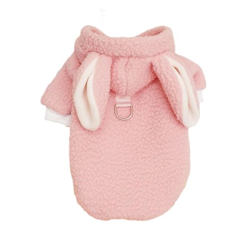 CUSROS Niedliche niedliche Haustier-Kleidung für Welpen, Katzen, Kapuzenpullover, Haustier-Kleidung, zweibeiniges Design, weich, bequem, Herbst-Winter, Teddy-Hundekleidung, mit Kapuze Rosa S von CUSROS