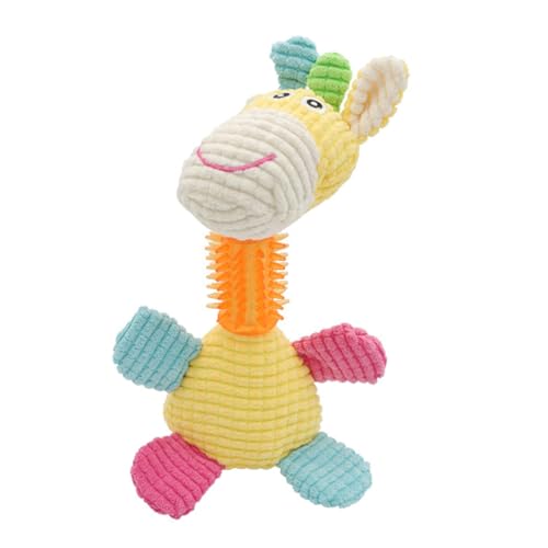 CUSROS Sound Design Haustierspielzeug Verschleißfest Sicher, Hier ist EIN Produkttitel für die Auflistung Hundekauen Cartoon Giraffe Elefant Kuh Milchform mit eingebauten Zähnen Giraffe von CUSROS