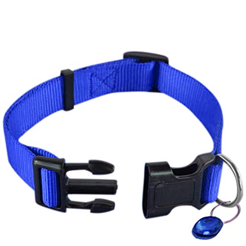 CUSROS Verstellbares Halsband für Hunde, Welpen, Katzen, Haustiere, Sicherheits-Nylon-Halskette, modische Schnalle, Geschenk für Ihr Haustier, Blau, XL von CUSROS