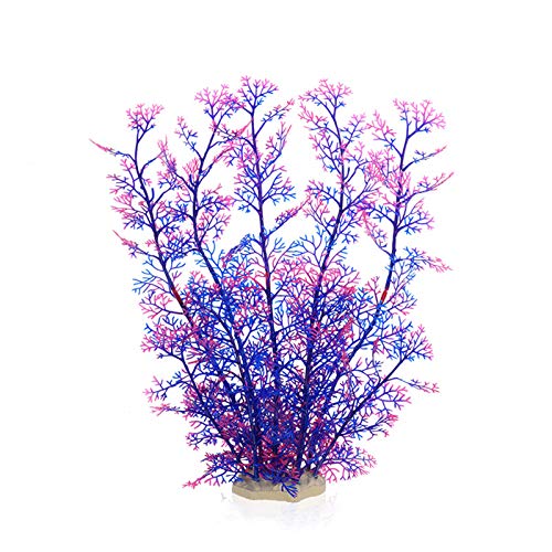 CUSROS Wassergras, Künstliche Aquarienpflanzen Künstliche Wasserpflanzen Miniatur Dekor Zubehör Lebendige Farbsimulation Baum Ornament Für Aquarium Lila Einheitsgröße von CUSROS
