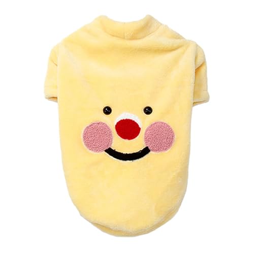 CUSROS Weiche, Bequeme Hunde-Sweatshirt-Shirts, warme Flanell-Haustierkleidung mit einzigartigem gesticktem Design-Pullover für gemütlichen Winter-Stil Gelb B von CUSROS