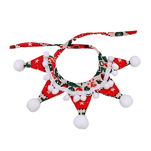 CUSROS Weihnachts-Halsband mit Schneeflocken-Glocke, Sternform, Halsschmuck, Haustier-Hunde-/Katzenhalsband, Geschenk für Ihr Haustier, 2 S von CUSROS