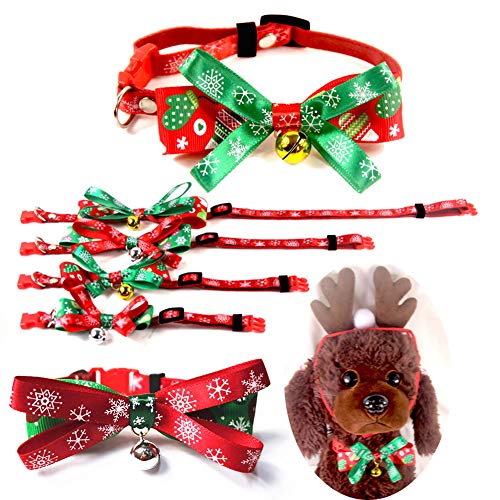 CUSROS Weihnachtskatze Hundehalsband Fliege Geschenk Verstellbares Glockenhalsband Halsband Band Geschenk Für Ihr Grün L. von CUSROS
