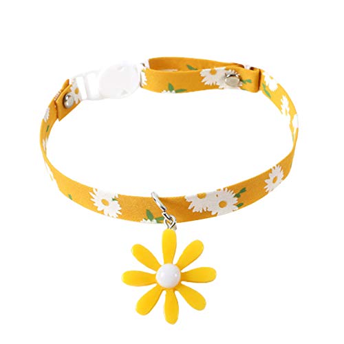 CUSROS Welpenhalsband, weich, mehrfarbig, verstellbar, Margerite-Blume, für Hunde und Katzen, Halsband, 3 Stück von CUSROS